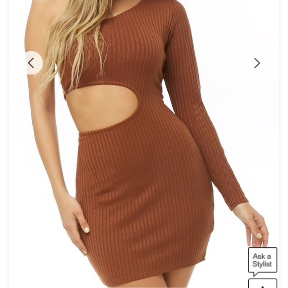 Forever 21 Dresses & Skirts - Copper ribbed one shoulder dress
